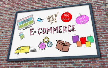 E-ticaret kavramı bir panoda