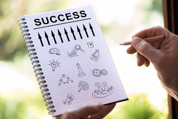 Success concept on a notepad — Stock Photo, Image