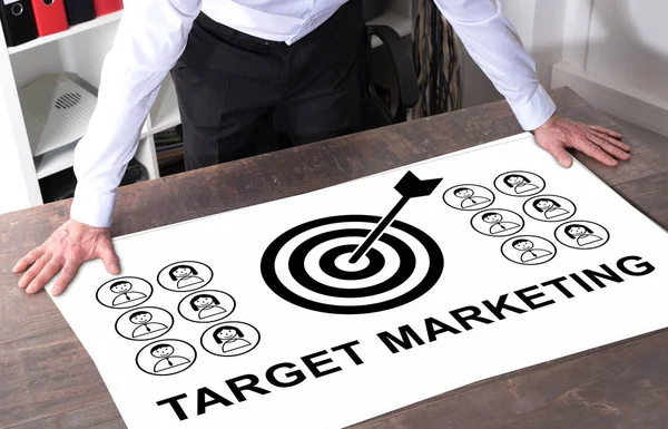 Target marketing concept on a desk