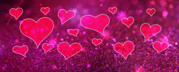 Abstrakter Hintergrund zum Valentinstag mit Herzen — Stockfoto