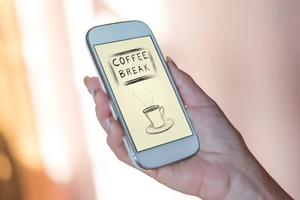 Concetto di pausa caffè su smartphone — Foto Stock