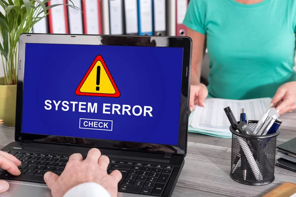 System error concept on a laptop