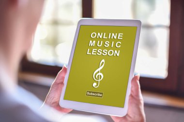 Online müzik ders konsepti Tablet