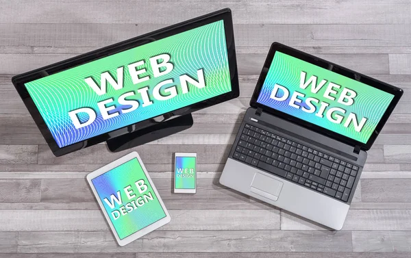 Webdesign-Konzept auf verschiedenen Geräten — Stockfoto