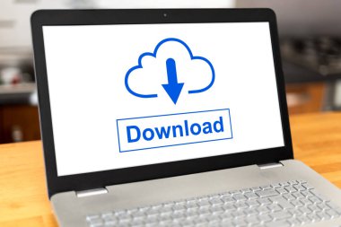 Kavramı bir dizüstü bilgisayarda veri indirme