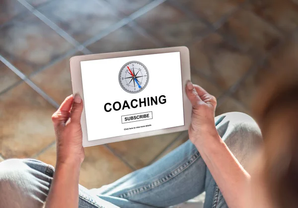 Concetto di coaching su tablet — Foto Stock