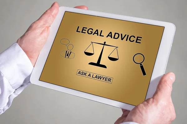 Juridisch advies concept op een tablet — Stockfoto