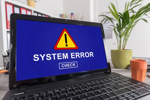 System error concept on a laptop