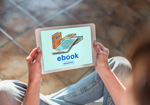 E-book concept on a tablet — Stock Photo, Image