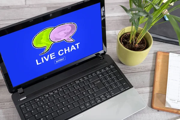 Live chat concept on a laptop
