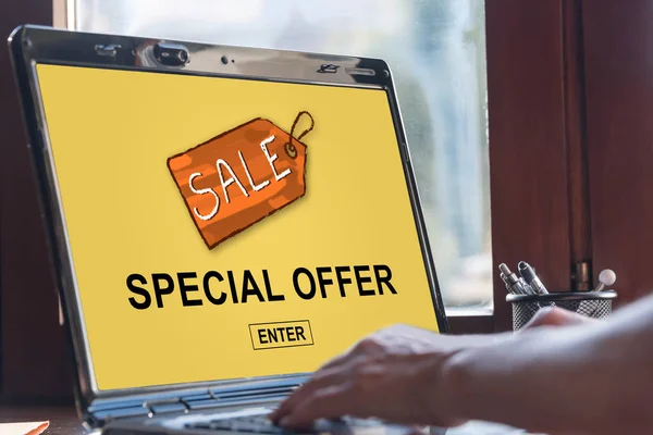 Special offer concept on a laptop screen