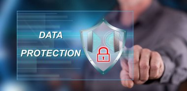 Bir veri koruma kavramı dokunmadan adam