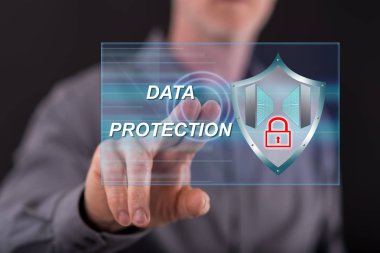 Bir veri koruma kavramı dokunmadan adam
