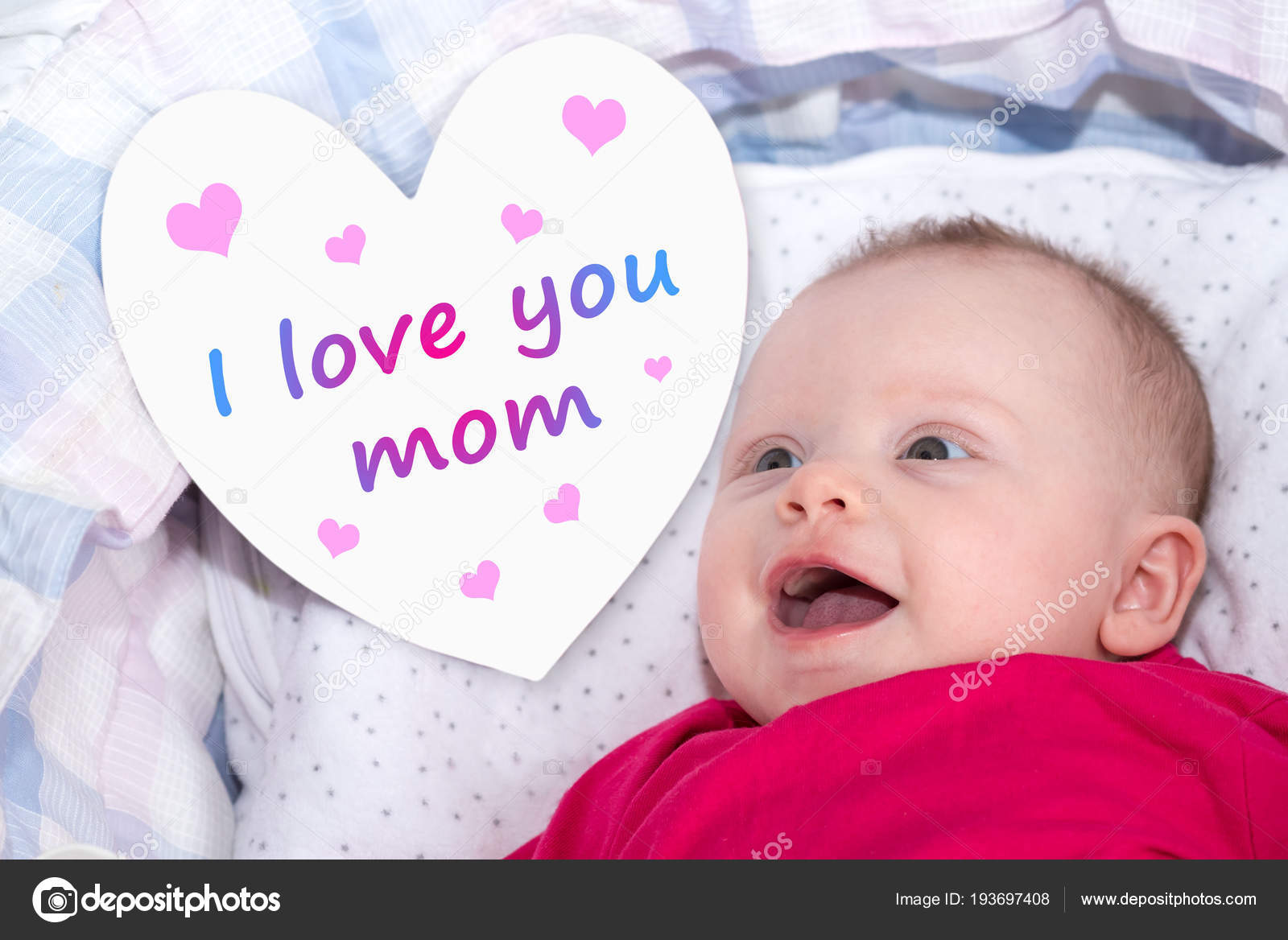 Baby Girl With A Message Of Love For Her Mom Stock Photo Image By C Thodonal