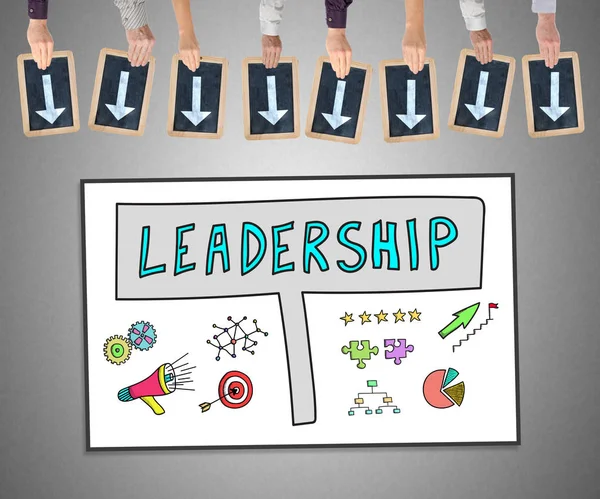 Leadership concept on a whiteboard — Stock Photo, Image