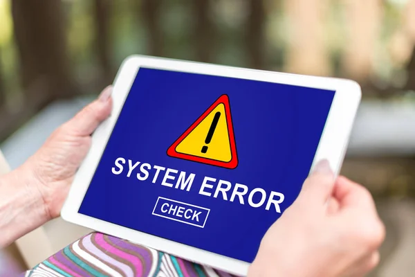 System error concept on a tablet