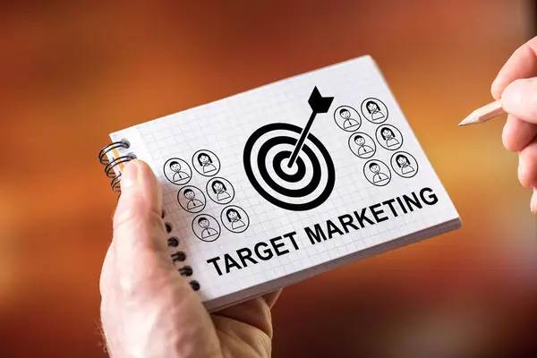 Target marketing concept on a notepad