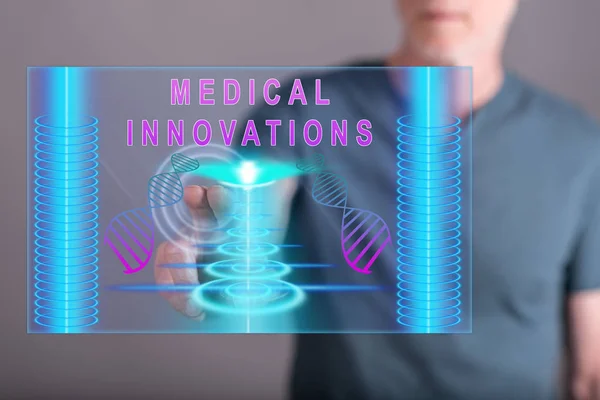 Man touching a medical innovation concept