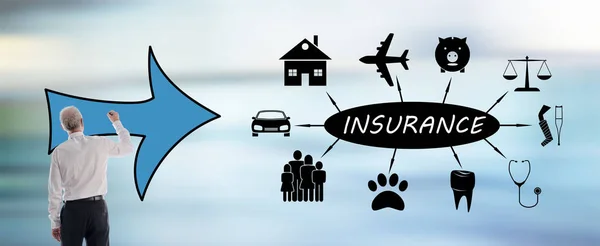 Insurance concept drawn by a man — Stock Photo, Image
