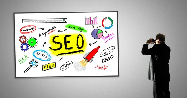 Concepto Seo en una pizarra — Foto de Stock