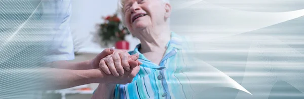 Support of the elderly; panoramic banner — Stock Photo, Image