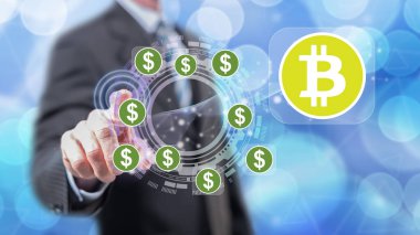 Adam bir bitcoin kavram dokunmadan