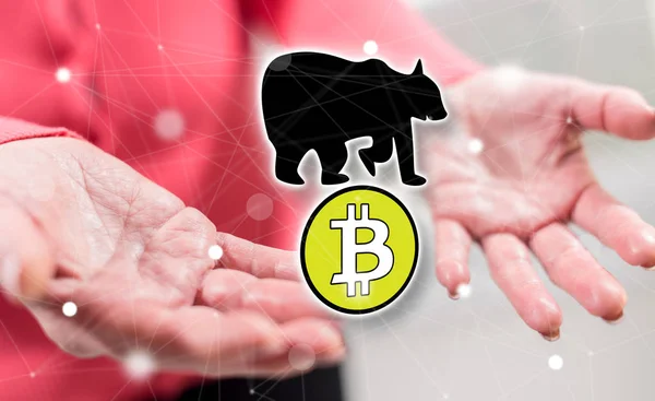 Concept van bitcoin bearish trend — Stockfoto