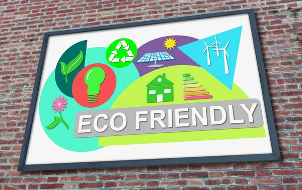 Eco friendly concept on a billboard — Stock Photo, Image