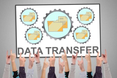 Bir beyaz tahta üzerinde veri aktarımı kavramı