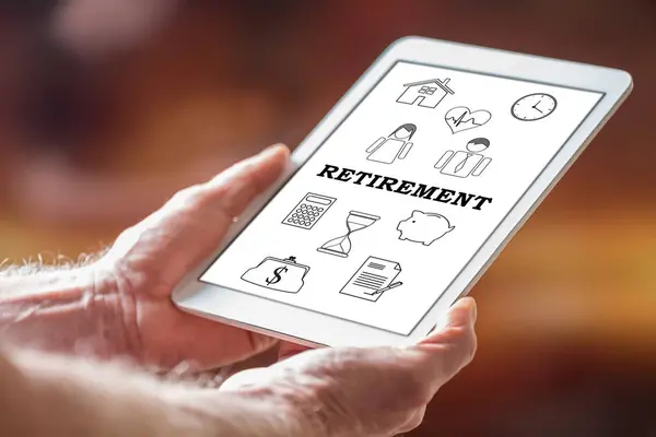 Retirement concept on a tablet — Stock Photo, Image