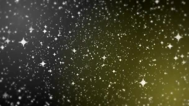 Streszczenie srebrno-żółte tło ruchomych gwiazd, animacja pętlowa — Wideo stockowe