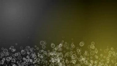 Hareket eden baloncukların soyut gümüş ve sarı arkaplanı, döngülü animasyon
