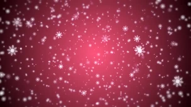 Fond rose abstrait de flocons de neige en mouvement, animation en boucle — Video