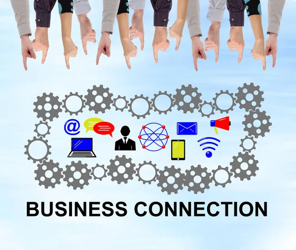 Conceito de conexão de negócios em uma parede — Fotografia de Stock