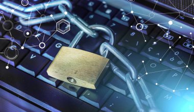 Bilgisayar güvenliği kavramı; ışık efekti