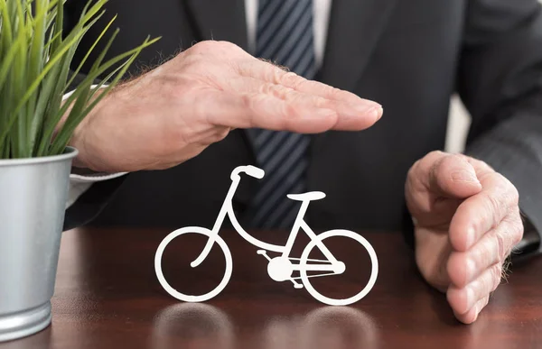 Símbolo do seguro de bicicleta — Fotografia de Stock