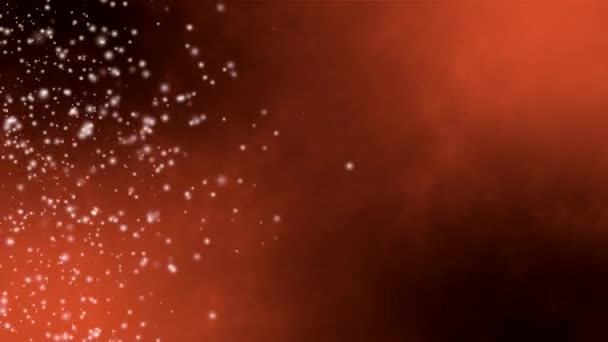 Absztrakt vörös háttér mozgó részecskék, hurkolt animáció — Stock videók