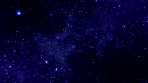 Abstraktní tmavě modré pozadí pohybujících se částic, smyčková animace — Stock video