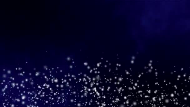 Fondo azul oscuro abstracto de partículas en movimiento, animación en bucle — Vídeo de stock
