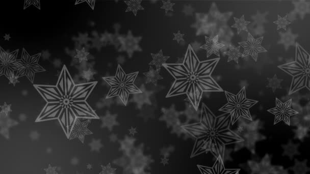 Fondo gris abstracto de estrellas en movimiento, animación en bucle — Vídeo de stock