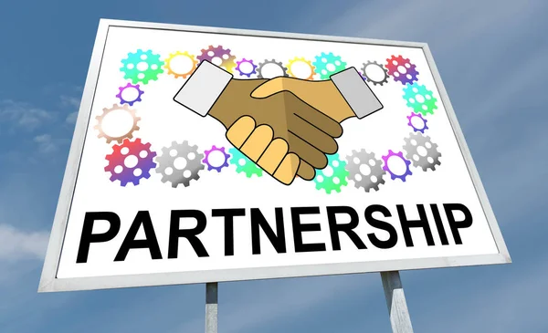 Conceito de parceria num cartaz — Fotografia de Stock