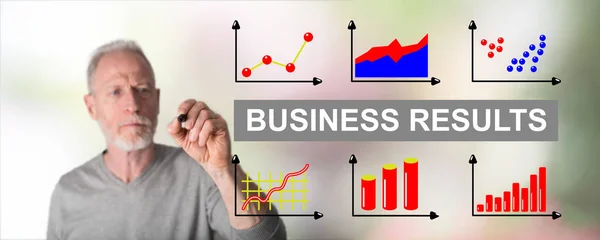 Człowiek rysunek koncepcji wyników biznesowych — Zdjęcie stockowe