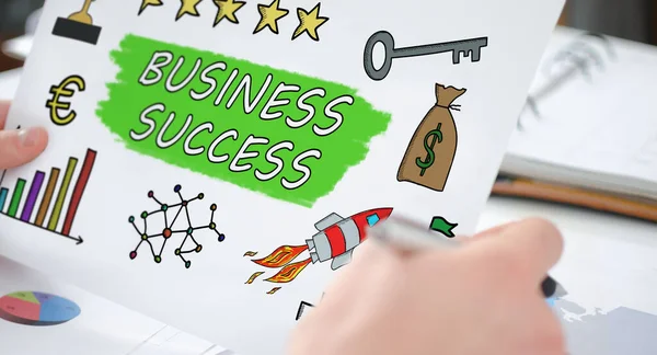 Business success concept on a paper — Stock Photo, Image