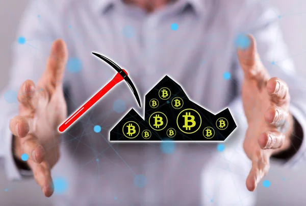 Concept van bitcoin Mining — Stockfoto