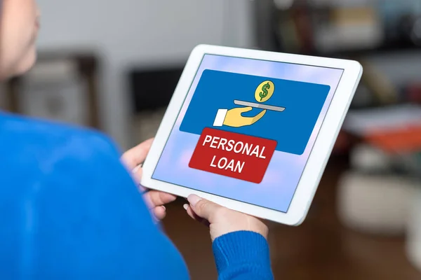 Personal loan concept on a tablet — Stockfoto