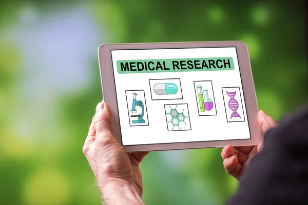 Concept de recherche médicale sur tablette — Photo