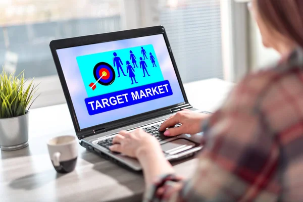 Target market concept on a laptop screen