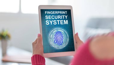 Tablette parmak izi güvenlik sistemi konsepti