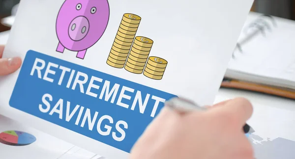 Retirement savings concept on a paper — Stock Photo, Image