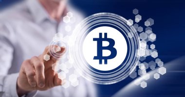 Adam bir bitcoin kavram dokunmadan